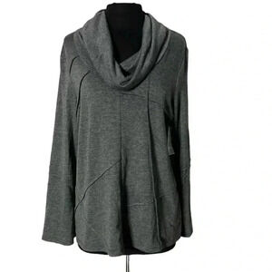 Michael Tyler Turtleneck Cowl Neck Long Sleeve Charcoal Soft Sweater Size XL